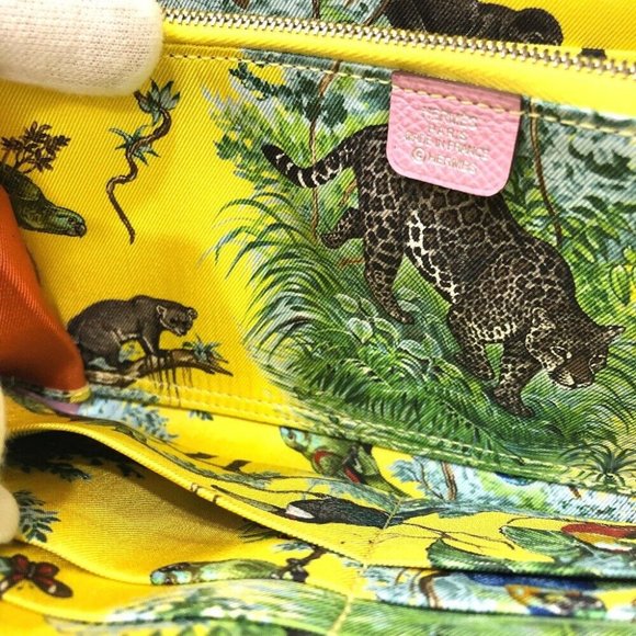 HERMES Azap Long Silk-In Zip Around Long Wallet Epsom Pink Based/SilverHardware - Picture 11 of 16